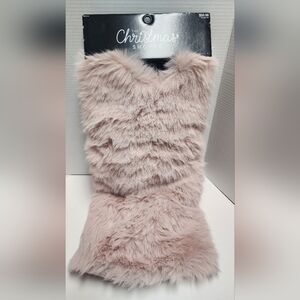 Pink Faux Fur Christmas Tree Skirt 48 inch -The Christmas Shoppe New